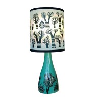 Linden Lamp Base – Turquoise & Black 